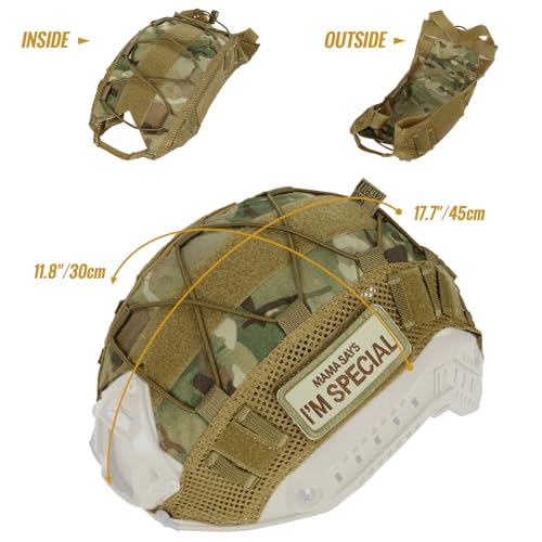 Tactical Helmet Cover - Lightweight Cloth for Fast & Bump Helmets - Large ComoColor