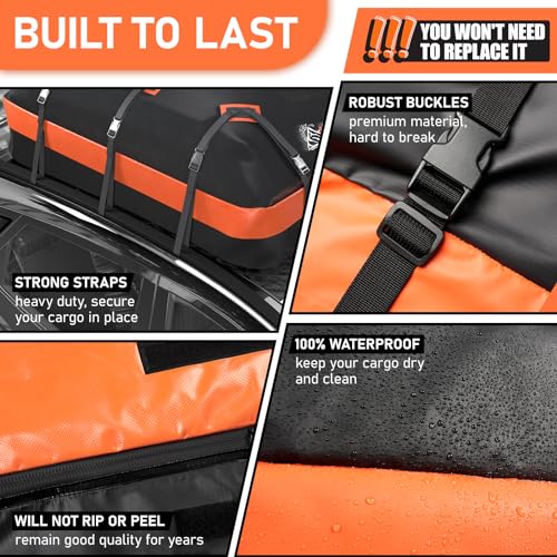 Waterproof Car Rooftop Cargo Carrier Bag - 21 Cubic Feet