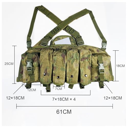 Adjustable Tactical Chest Rig for Airsoft with Mag Pouches - Gn