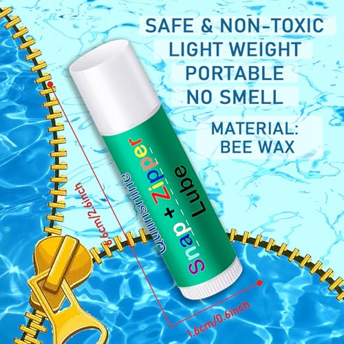 3 Pack Zipper Wax and Snap Lube Stick Tube - 3Pcs Zip Wax