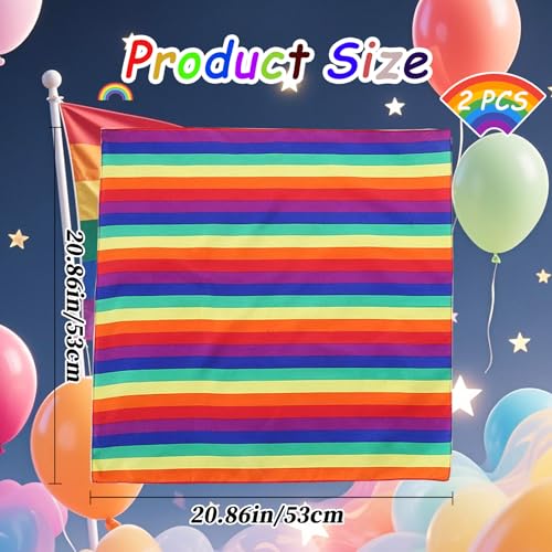 Rainbow Bandanas for Dogs - 2 Pack Cotton Handkerchiefs
