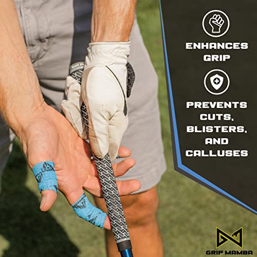 GRIP MAMBA Elastic Finger Tape - 6 Blue Rolls for Sports & Grip Enhancement