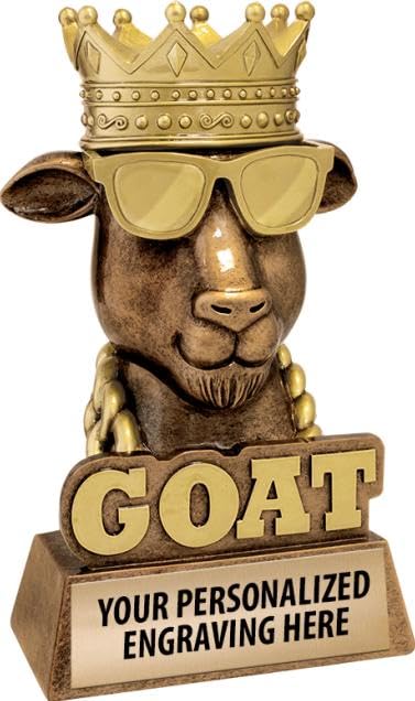 Customizable 7" G.O.A.T. Sculpture Trophy with Engraving