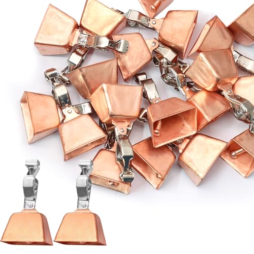 Biaungdo Copper Fishing Bells for Rods 20 Pcs - Clamp Clip, Ice & Catfish Accessories