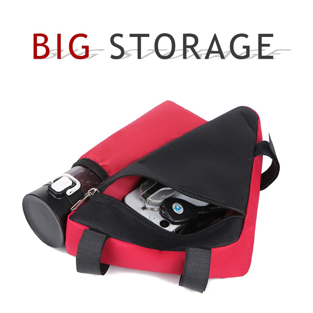 YERGOFE Bike Triangle Bike Bag - Red - Bicycle Accessories for Adult Bikes，Water Bottle Pocket， Waterproof