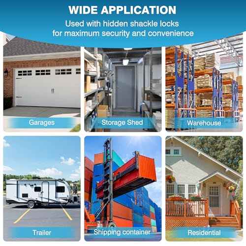 IRONWALLS Puck Lock Hasp Black 2 Packs, Heavy Duty Lock Hasp for Hidden Shackle Padlock Diameter Within 2-7/8¡±/73mm, Steel Puck Lock Holders Brackets for Shipping Container, Trailers Doors