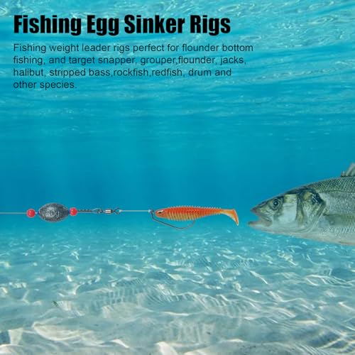 Fishing Egg Sinker Rig - 10g (1/3oz) - 5pcs Grouper Bottom Fishing