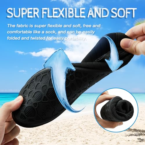 Quick-Dry Water Shoes for Men & Women - Size 8.5-9.5/7.5-8, Black