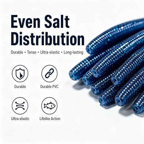 Soft Plastic Bass Fishing Lures 5" - Salt Infused Stick Bait - Sky Blue