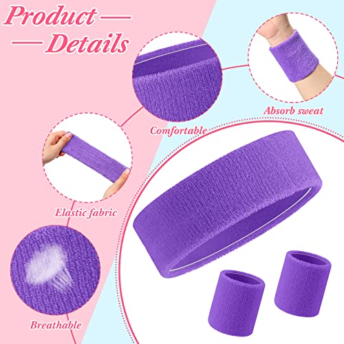 Cotton Sweatband and Wristband Set - Multicolor, 72 Pieces