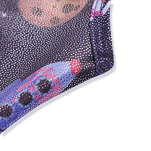 Girls Gymnastics Leotard Biketard - Sweet Planets, 3-4T