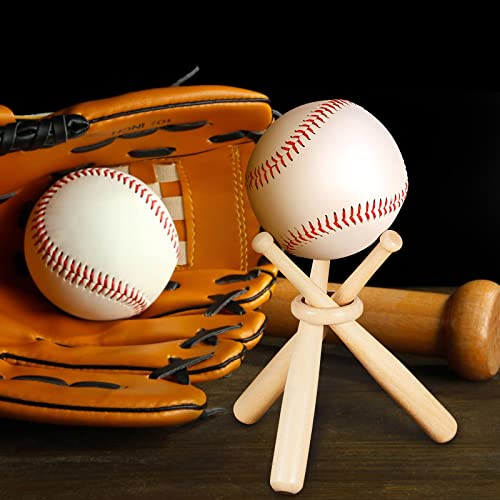 Baseball Stand Holder Display - Wood Table Decor - 2 Sets