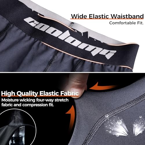 Youth Boys Compression Shorts with Athletic Cup - Medium/White