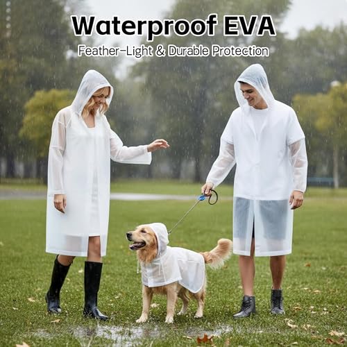 Reusable Waterproof Rain Ponchos for Adults - Purple (2 Pack)