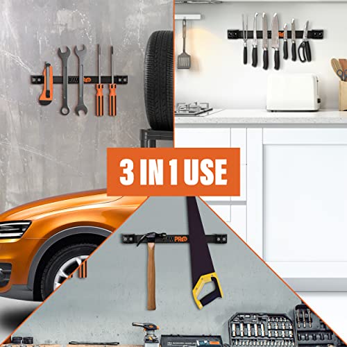 12" Magnetic Tool Holder Strip - A Tool Magnet Bar for Garage Organization, Shop Organization, and Workbench Accessories, Best Father's Day Gift, Easy To Install in Workshop, Mounting Screws Included.