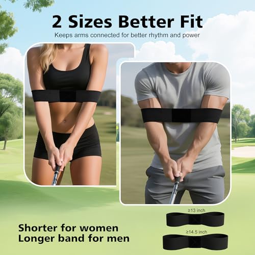 2 Pack Golf Swing Training Aid - Adjustable Arm Sync Band for Mechanics