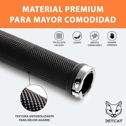 Mountain Bike Handlebar Grips - 130mm x 22mm - Black/Silver