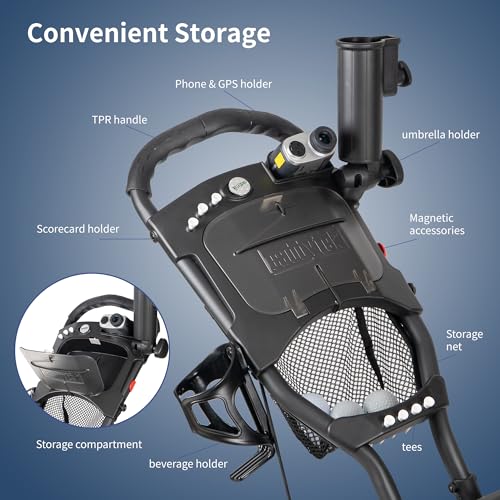 4 Wheel Golf Push Cart - Explorer Version V8 - Dark Grey