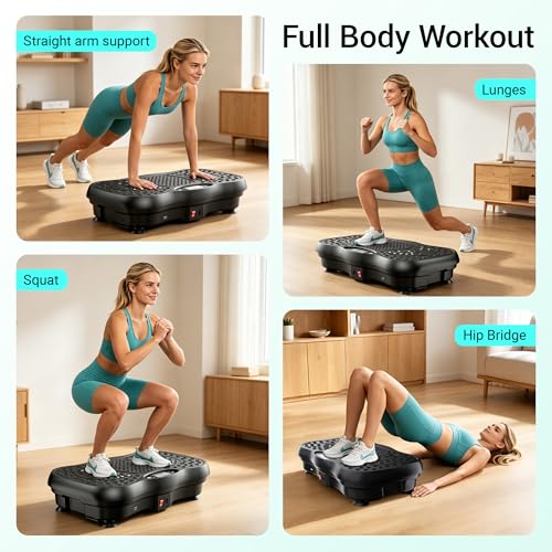 Vibration Plate Exercise Machine - 450lbs Capacity, Bluetooth, 99 Speed Levels