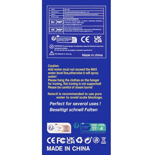 Blesgam Steamer for Clothes 700W, Fast Heat-up in 40S, Clothes Steamer with 120ML Water Tank, 25g/min Strong Penetrating Steam, Handheld Steamer Iron for Travel and Home(GY169)