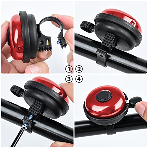 Loud Aluminum Bicycle Bell for Adults & Kids - Red Right Hand Use