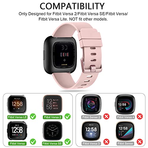 Soft Silicone Replacement Band for Versa 2 Smart Watch - Small, Light Pink