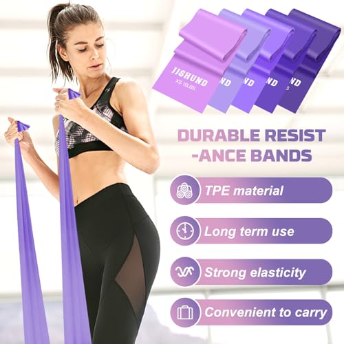 5 Pcs Resistance Bands, Professional Exercise Bands Elastic Stretch