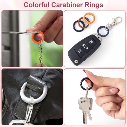 51Pcs Colorful Round Spring O Rings - Key Ring Clips, 17 Colors