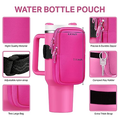 ORTHANC Black Water Bottle Pouch for Stanley Quencher 40oz & 30oz - Phone & Accessory Holder