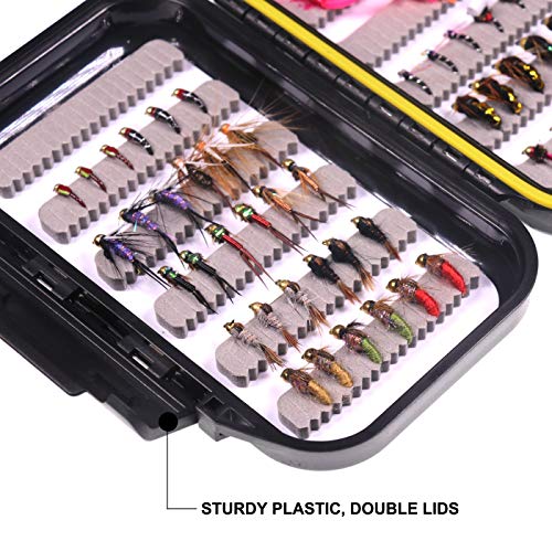 Wifreo 54-Piece Nymph Flies Assortment for Trout Flyfishing Waterproof Fly Box