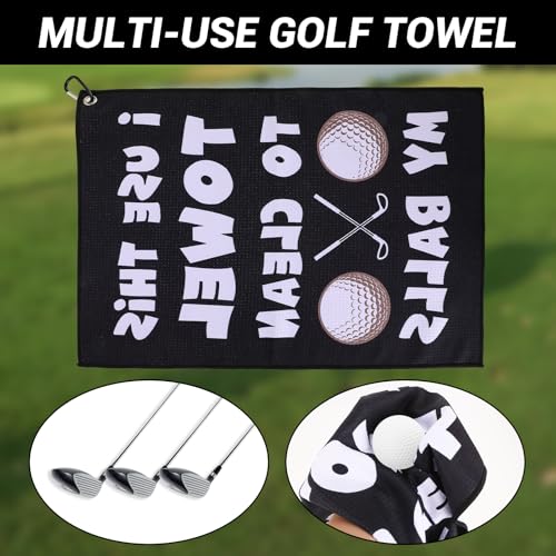 Funny Golf Towel for Men - Microfiber with Clip, 15.75" x 23.62"