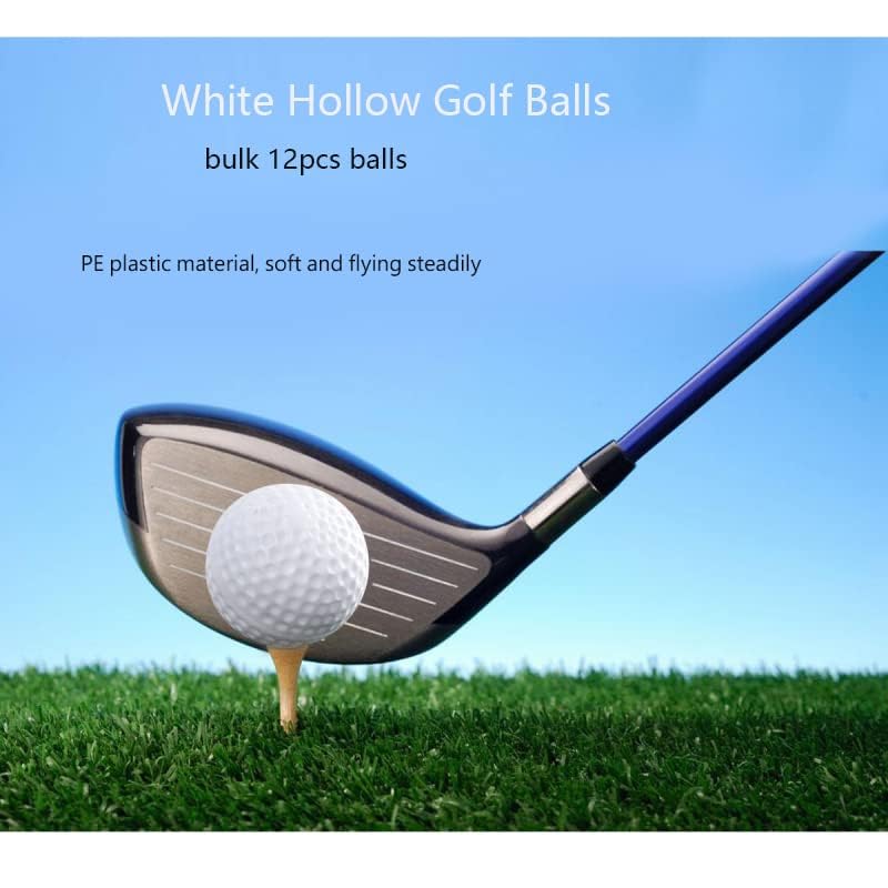 White Hollow Plastic Golf Balls - 12 Pack, 42mm Training Balls