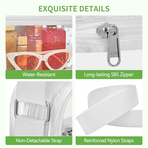 Clear Messenger Bag for Stadium Events - Mini White 7.5x10.5 Inches