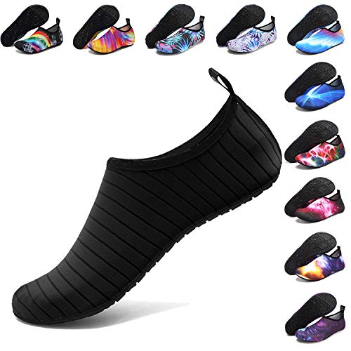 Quick-Dry Water Shoes for Men & Women - Size 8.5-9.5/7.5-8, Black