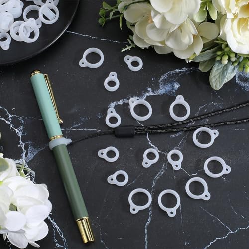 60PCS Clear Silicone Rubber Anti-Lost Ring Holder - 2 Sizes