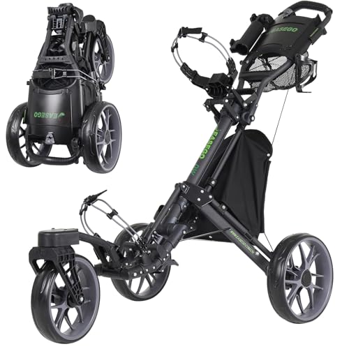 Golf Push Cart with 360° Swivel Front Wheels - Gray