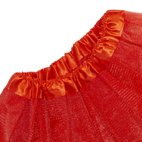 Girls Tutu Skirt - 3 Layers Tulle Ballet Costume - Red