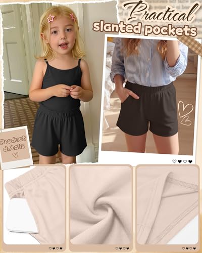 3 Pack Girls Shorts - Beige, Brown, Black | Age 9-10 Years