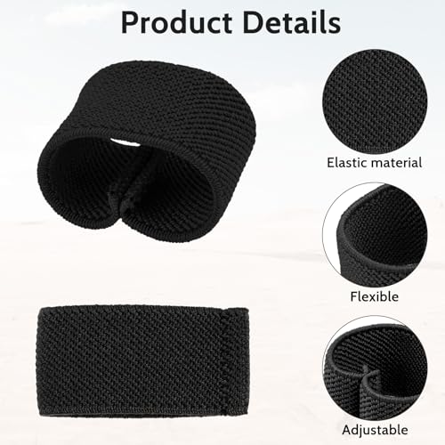 10 Pack Elastic Belt Keeper Straps - Black Nylon Canvas Loops