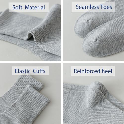 Kids Athletic Cotton Ankle Socks - Retro Stripes, 4 Pack (5-8 Years) - White
