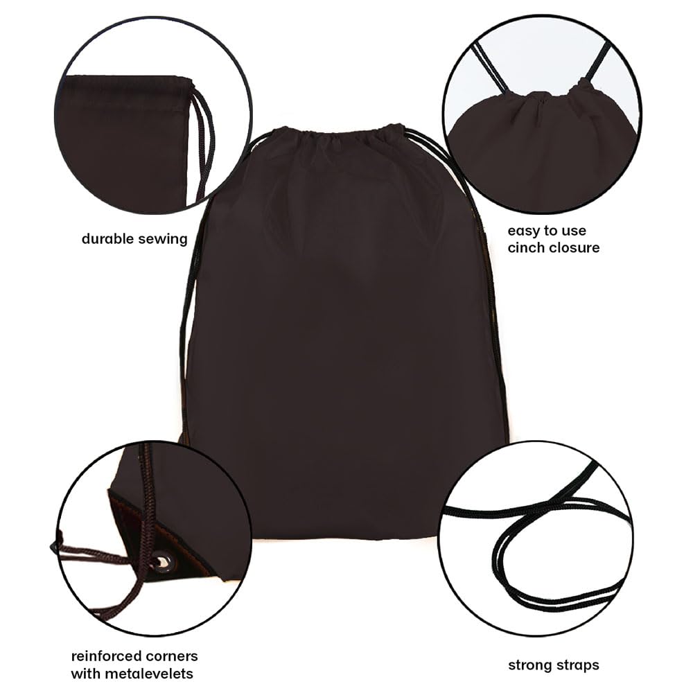 JohahaTim Drawstring Backpack Bulk 20 Pcs Draw String Bags DIY Gym Sports Traveling Yoga Cinch Bag Sackpack Drawstring (Black)