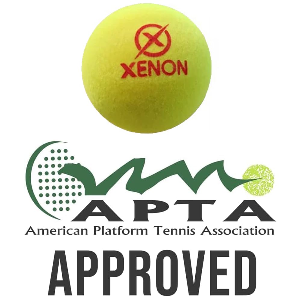 X Platform Tennis Balls by Xenon Paddle, Bright Yellow for High Visibility, Increases Spin, Superb Durability, APTA Approved, 2 Balls per Sleeve (2 Ball Sleeve Championship Edition)