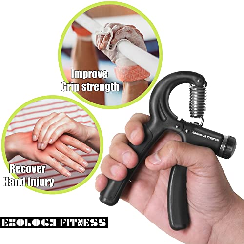 Adjustable Grip Strengthener - 5-60 kg Hand Exerciser - Black