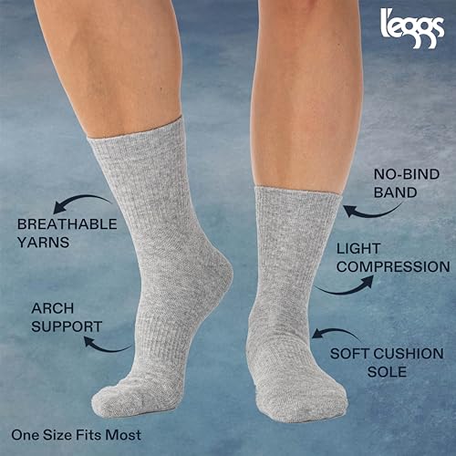 Comfortable Graduated Compression Ankle Socks - Heather Grey, 2 Pack