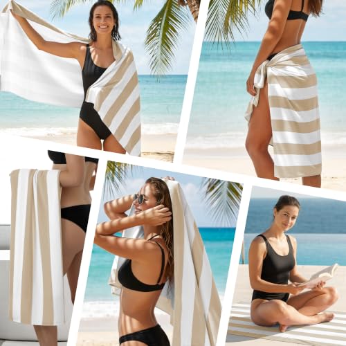 Touchat Microfiber Beach Towels 30x60 Inches Set of 4 - Coffee Variant