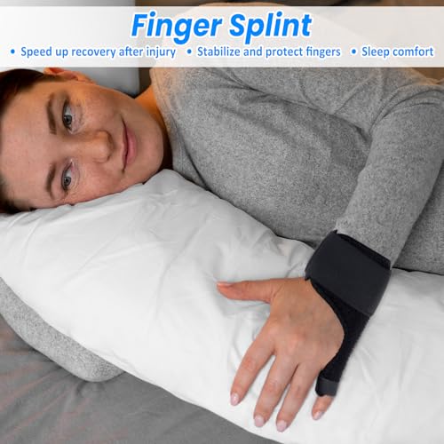 Pinky Finger Splint with Adjustable Wrist Strap - Black