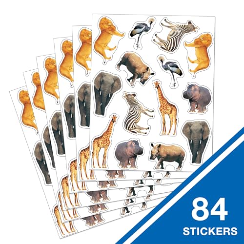 Wild Animals Stickers - Teacher Reward Decal Pack, 84 Count