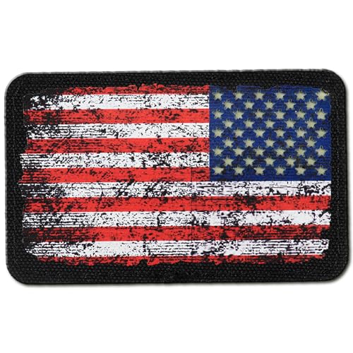 Vintage USA Flag Tactical Patch - Reversible Hook & Loop Fastener
