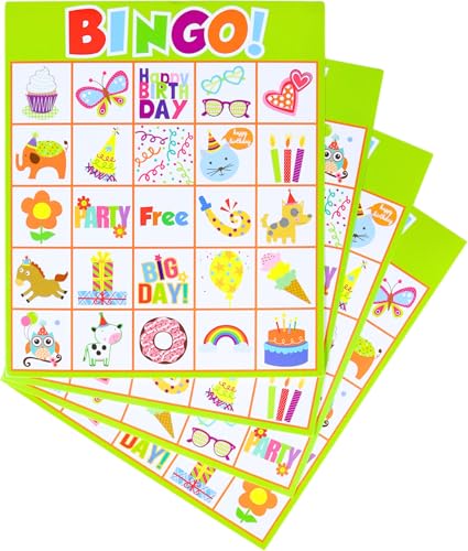 32-Player Birthday Bingo and Pin the Candles Party Game Set