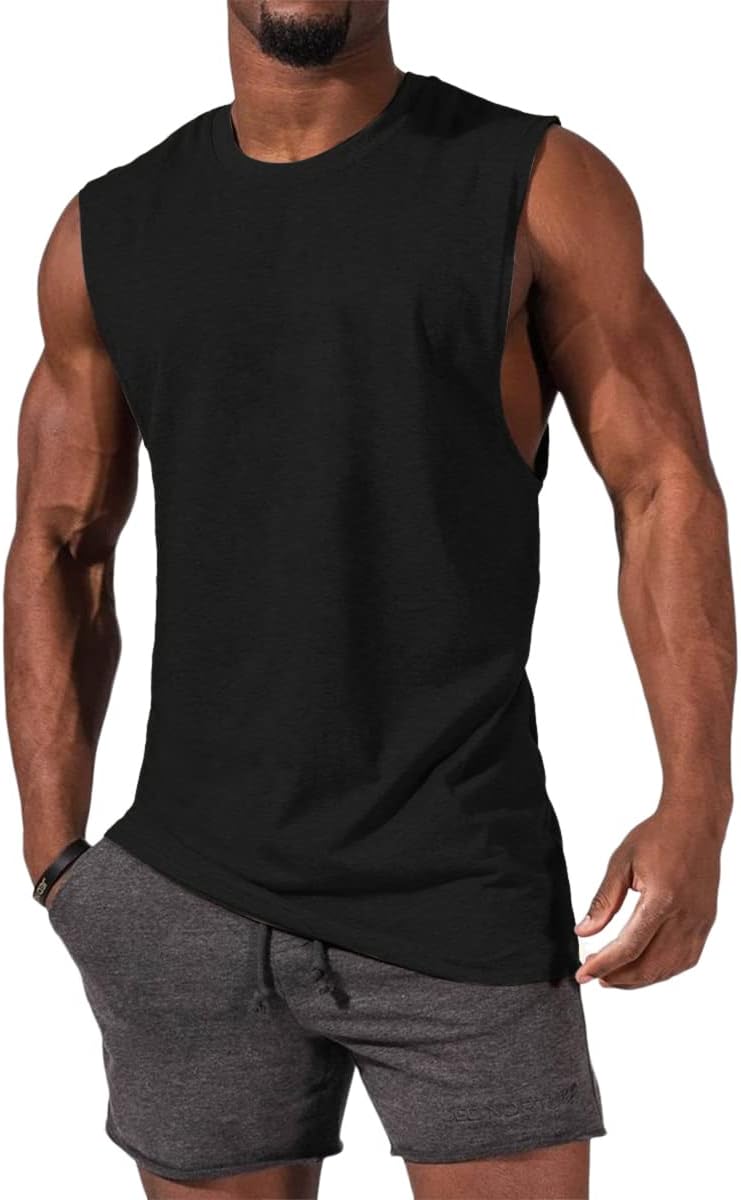 ZIWOCH Men's Sleeveless Tank Top - Comfortable Crewneck Design | Solid Color, Loose Fit